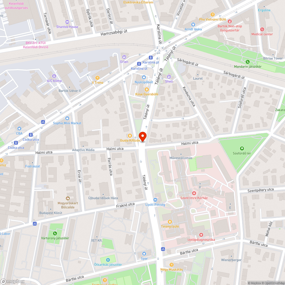 Elfordult tükör a Tétényi-Halmi út találkozásánál bejelentés helye