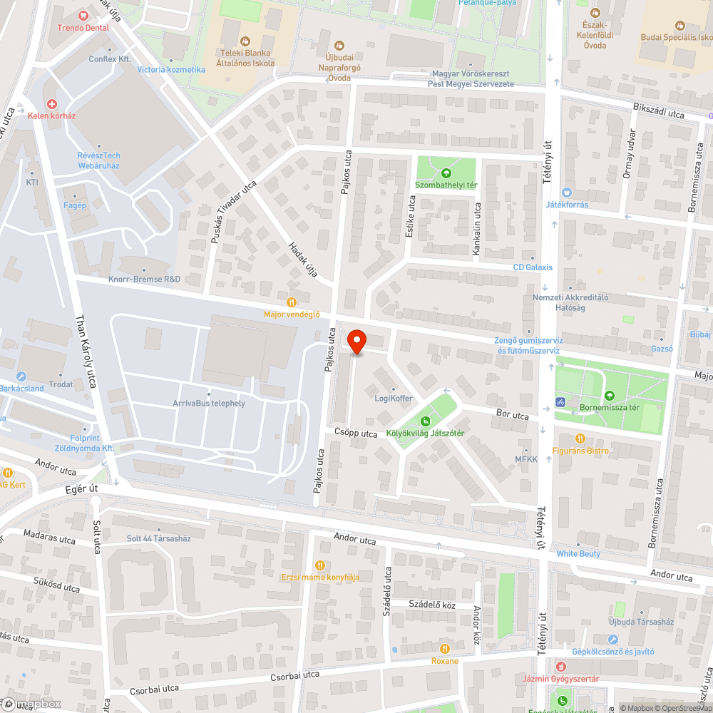 Elhagyott autó bejelentés helye