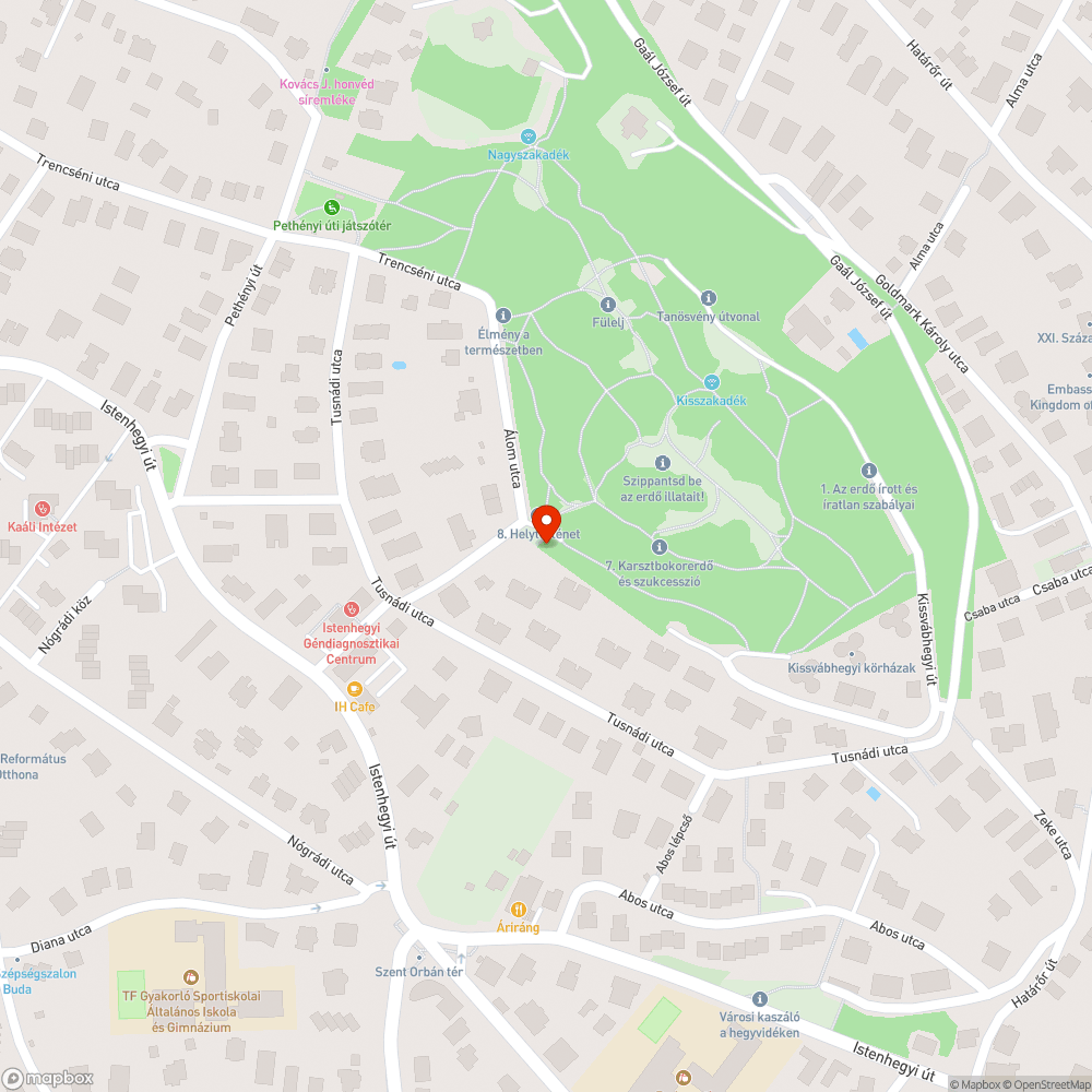 Elhagyott autó bejelentés helye