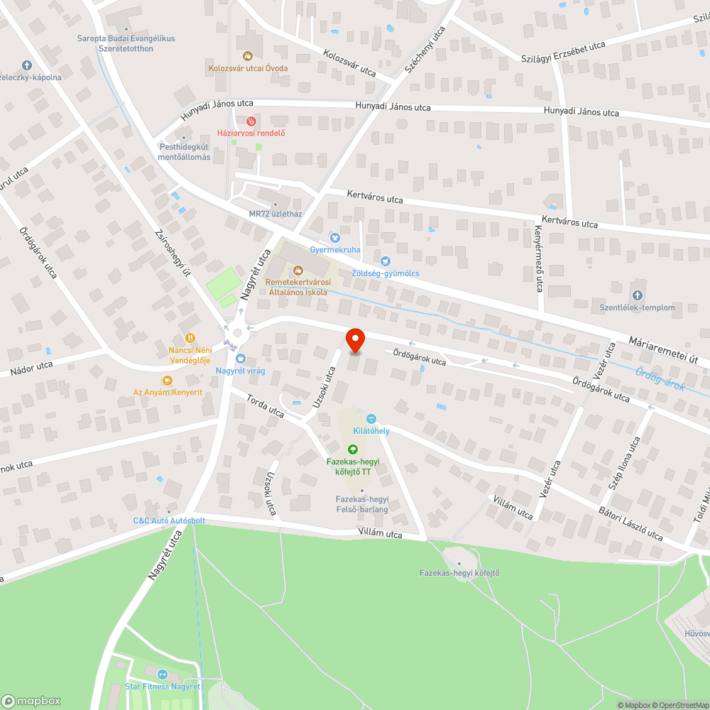 Kerékpárútra belógó növényzet bejelentés helye