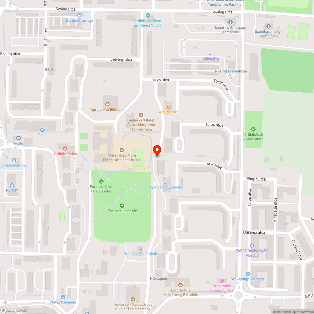 Kiszáradt kisfák bejelentés helye