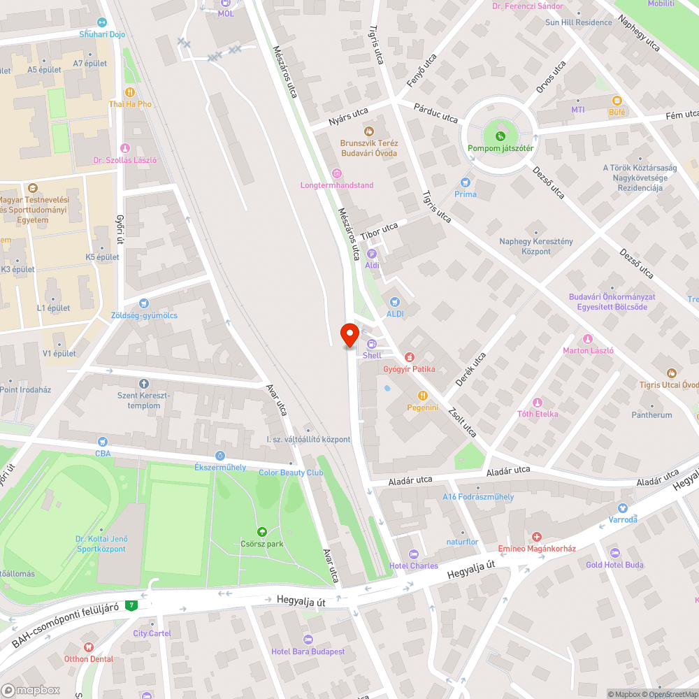 Beszakadt járda bejelentés helye