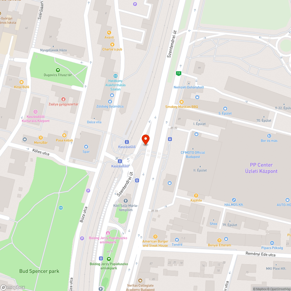 Kiégett átkelésjelző bejelentés helye