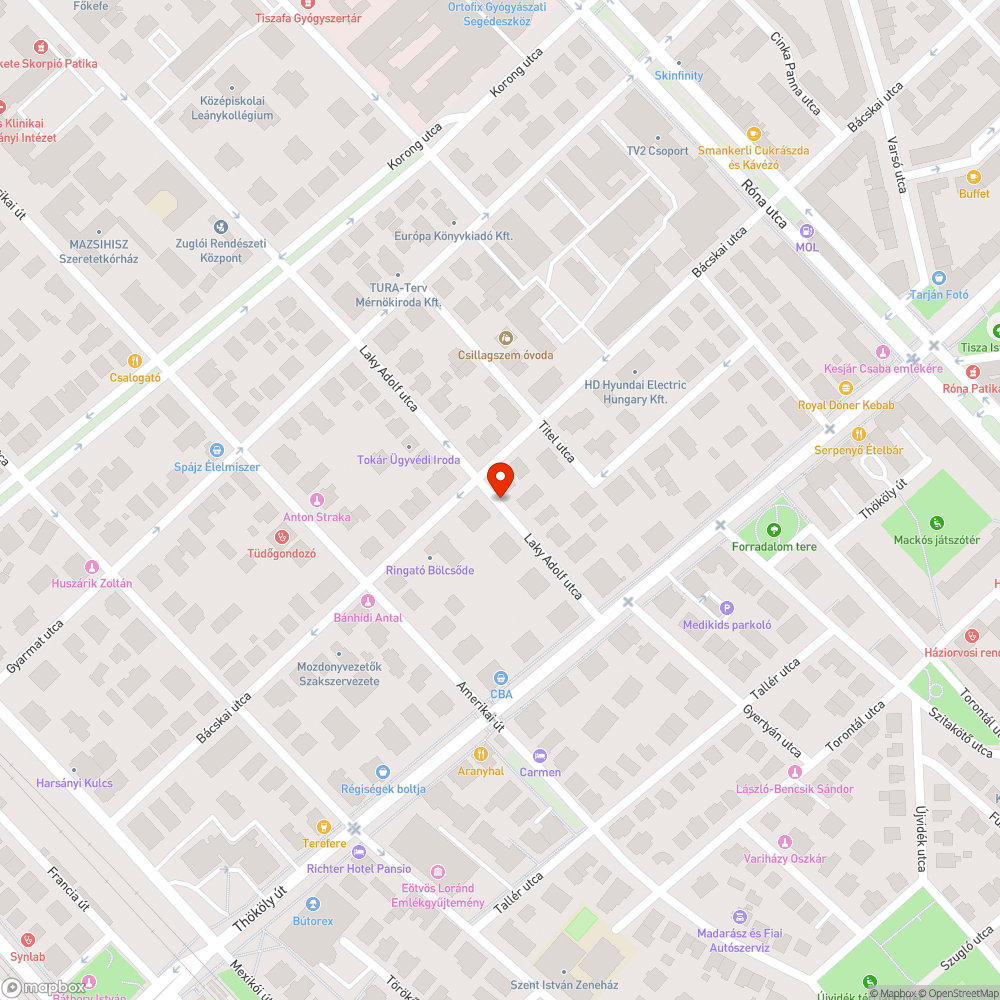 Kátyú az úton bejelentés helye