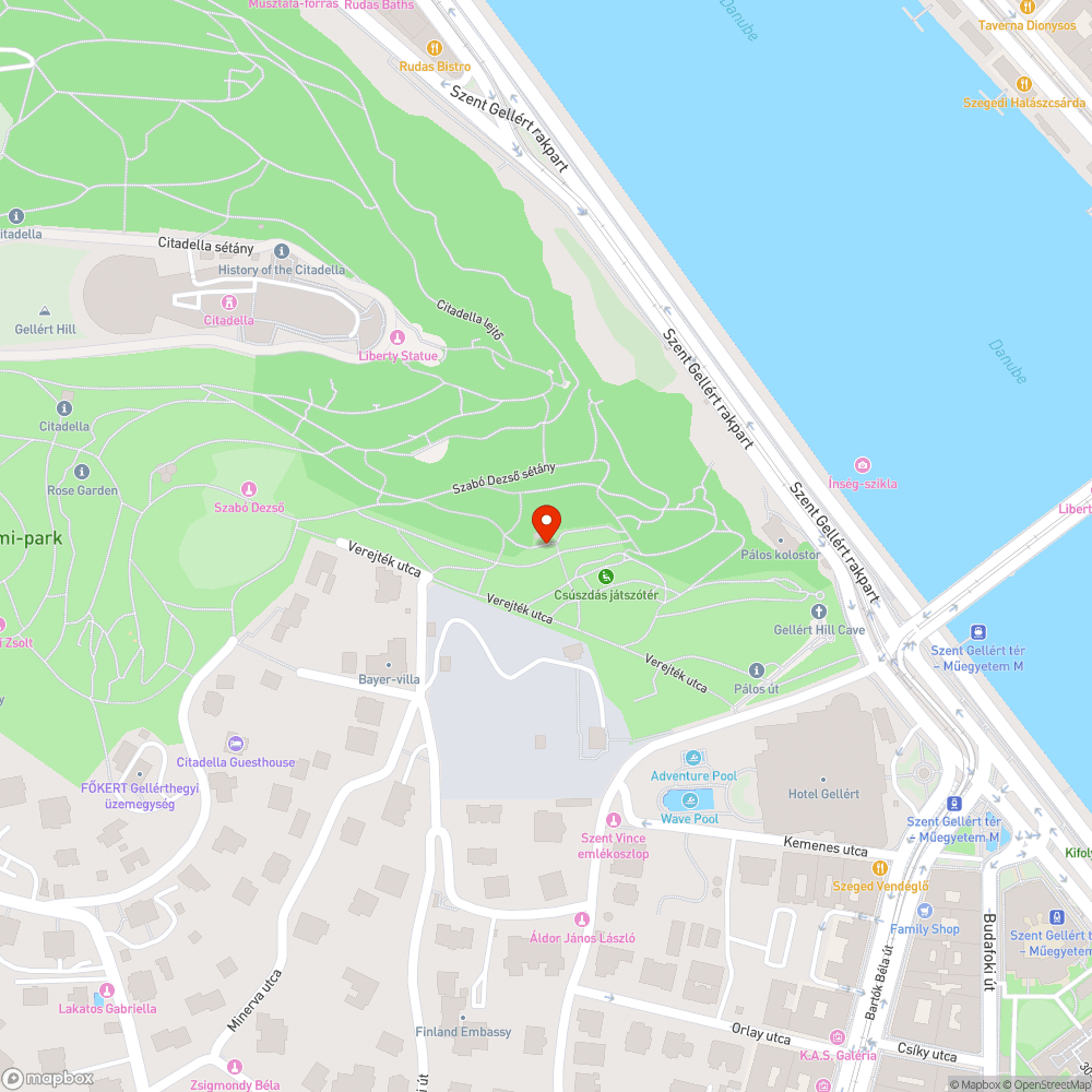 Graffitis esőház a gellérthegyi játszótér fölött bejelentés helye