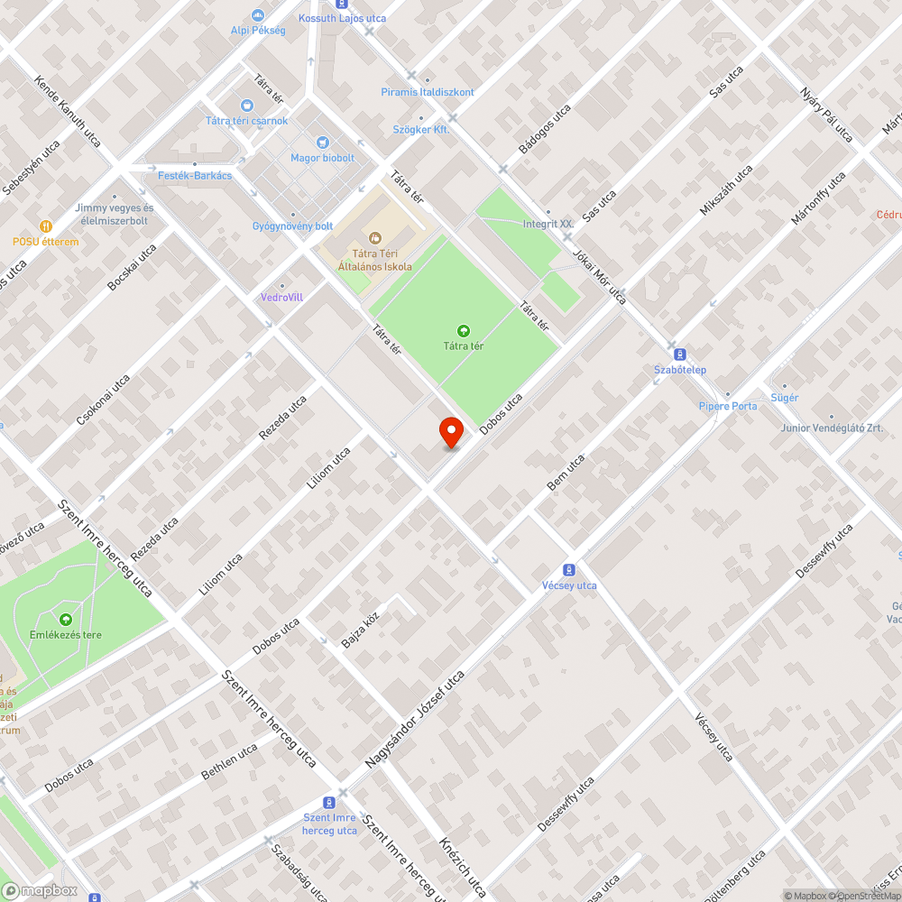 Kiszáradt fa bejelentés helye