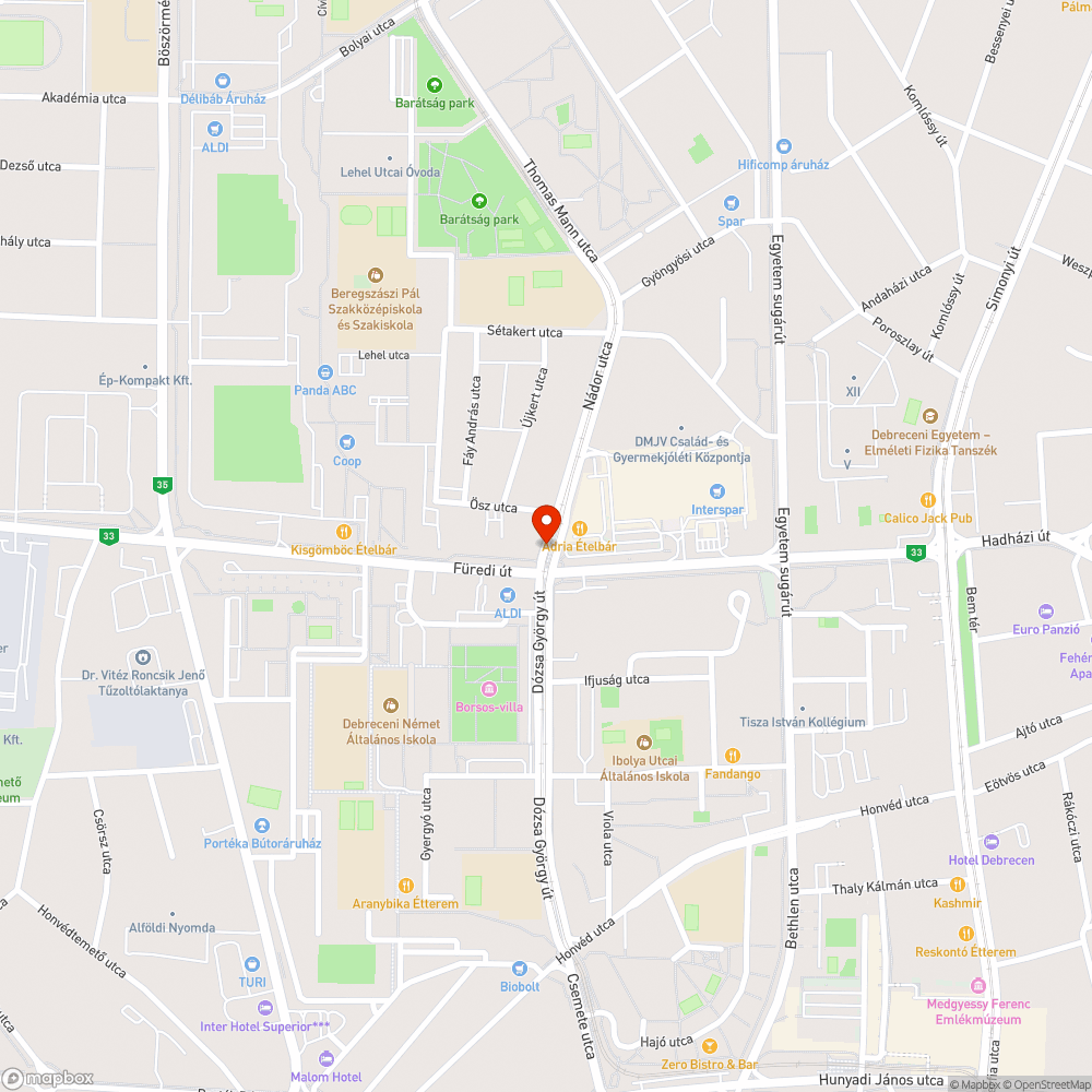 Eldugult bejelentés helye