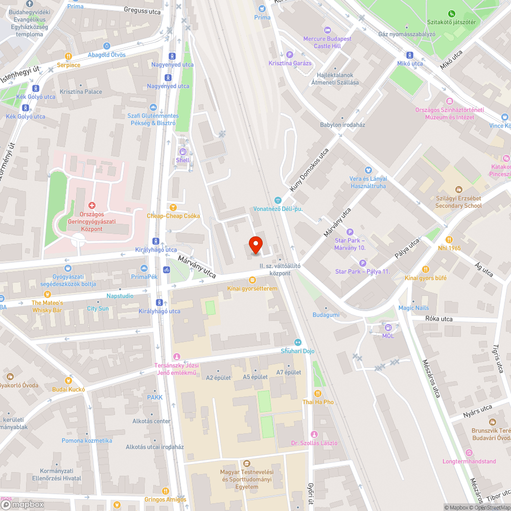 Járhatatlan járda a Márvány utcában bejelentés helye