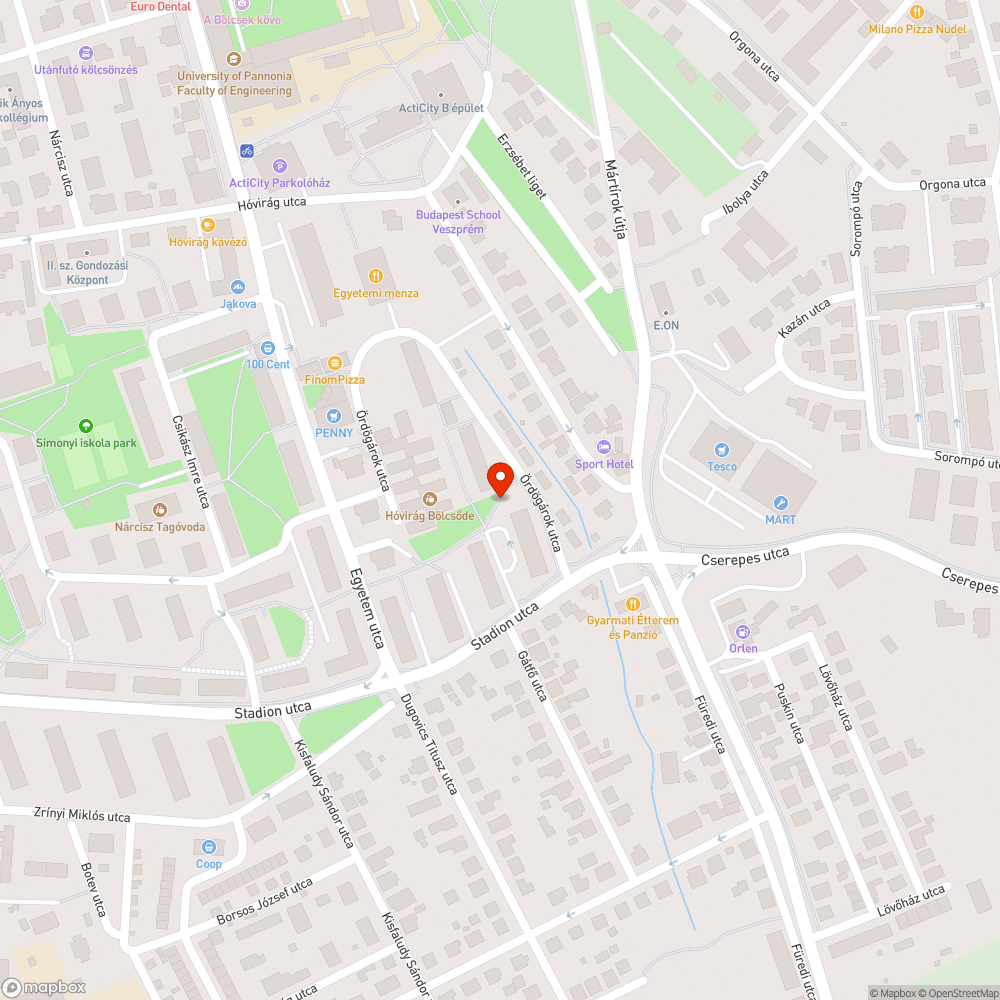 Hibás köztéri lámpa bejelentés helye