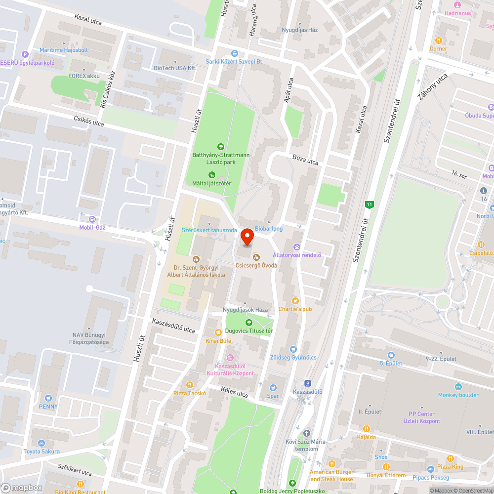 Kiürítetlen kuka bejelentés helye