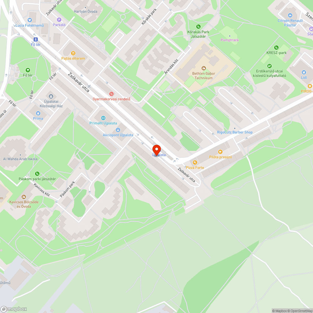 Kiszáradt fa bejelentés helye