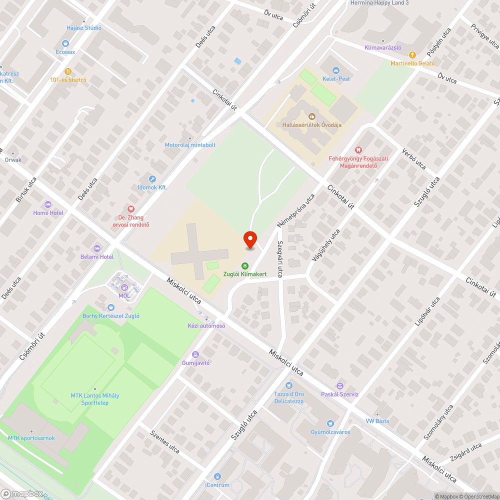 Zuglói klímaerdő bővítése cédrus fenyők ültetésével bejelentés helye