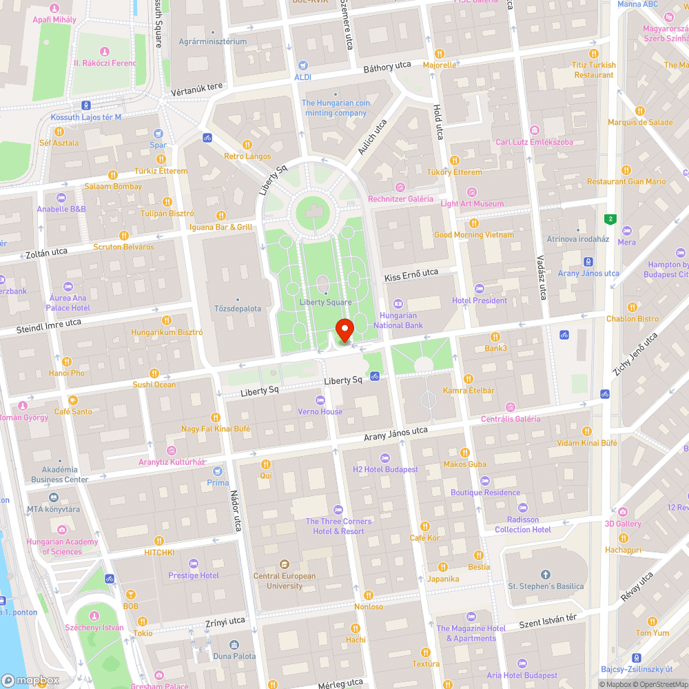 A Szabadság téri mélygarázs dél felől gyalogos zóna bejelentés helye