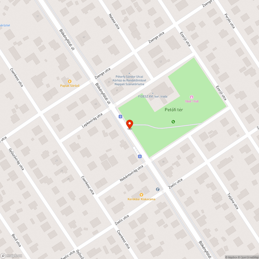 Buszmegálló bejelentés helye