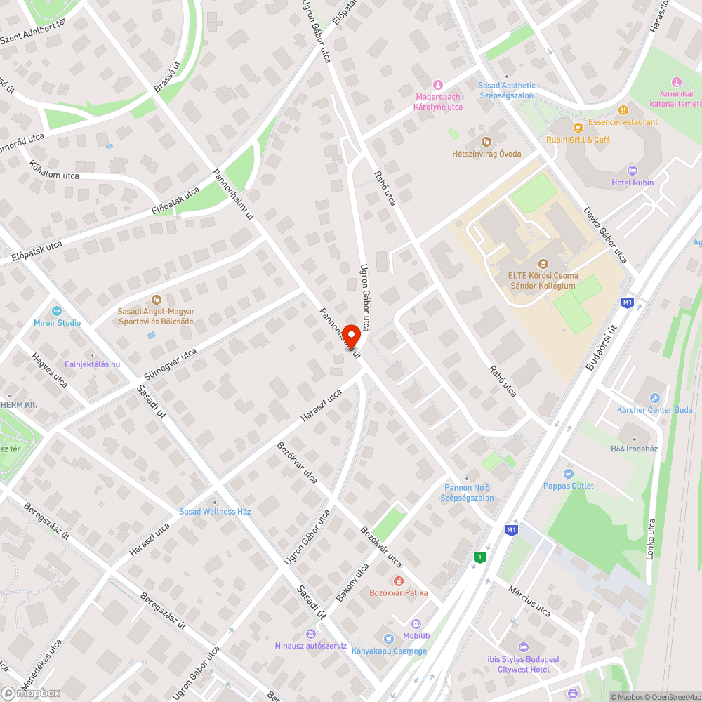 Pannonhalmi út 20. botlásveszély bejelentés helye