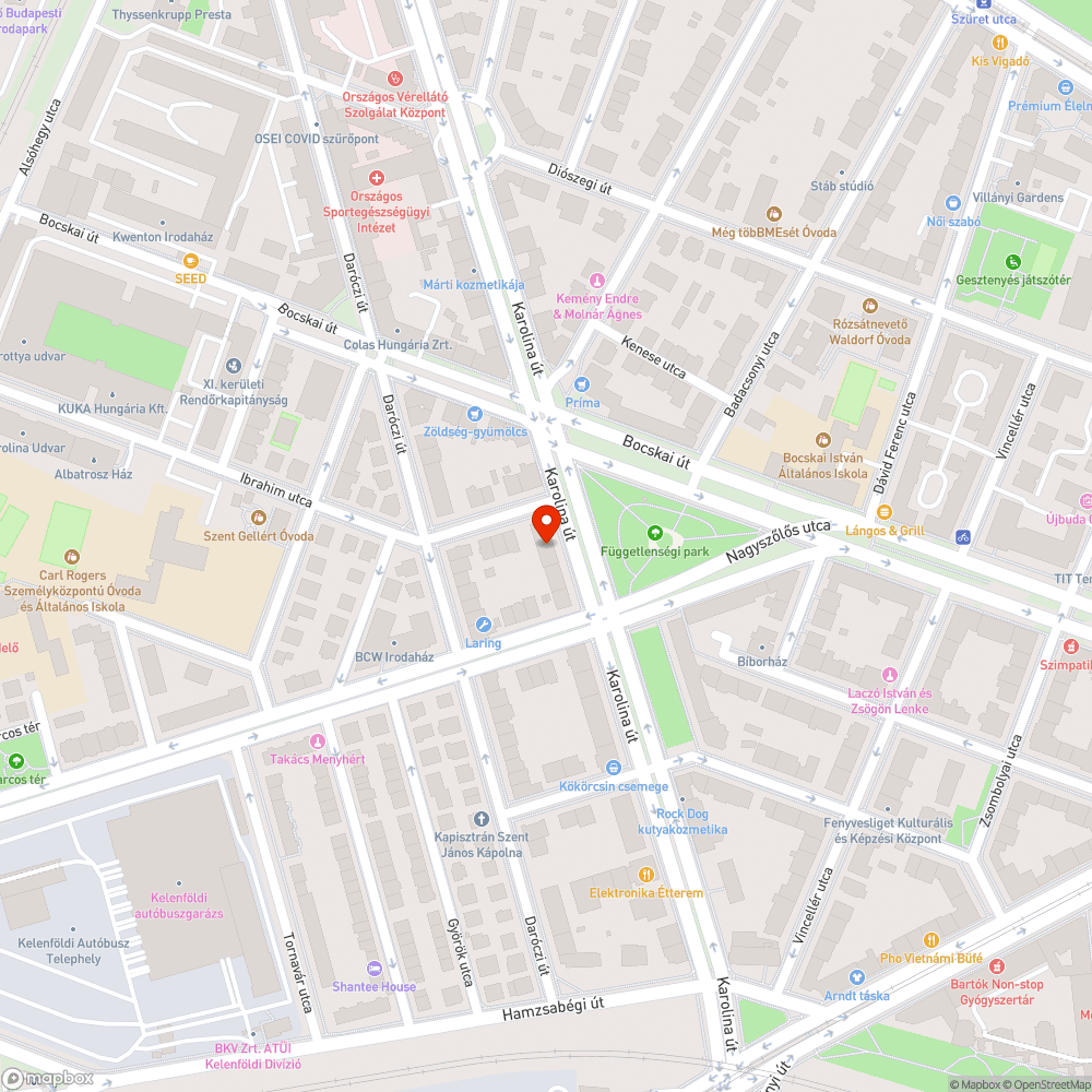 Belógó bokrok - Karolina út 43 bejelentés helye