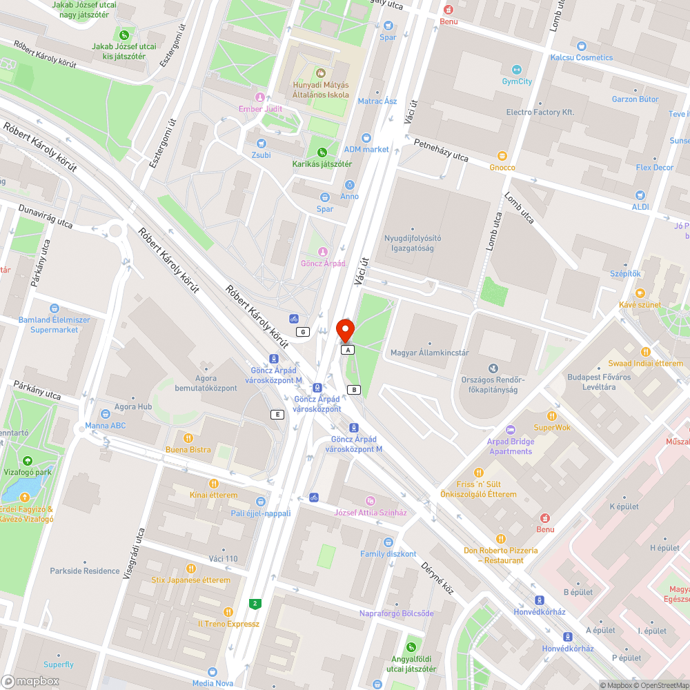 Burkoló bejelentés helye