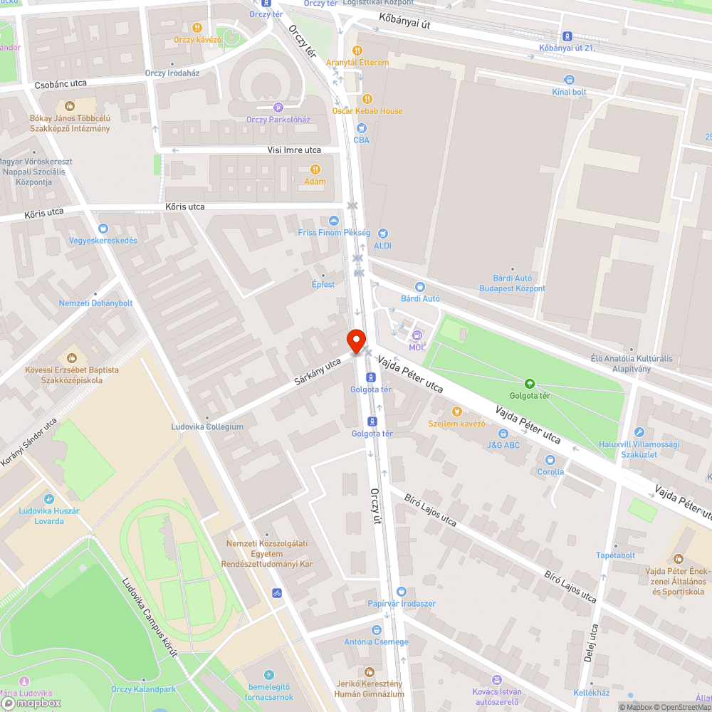 Gyengénlátóknak taktilis jelek nélkül készült MOBI pontok bejelentés helye