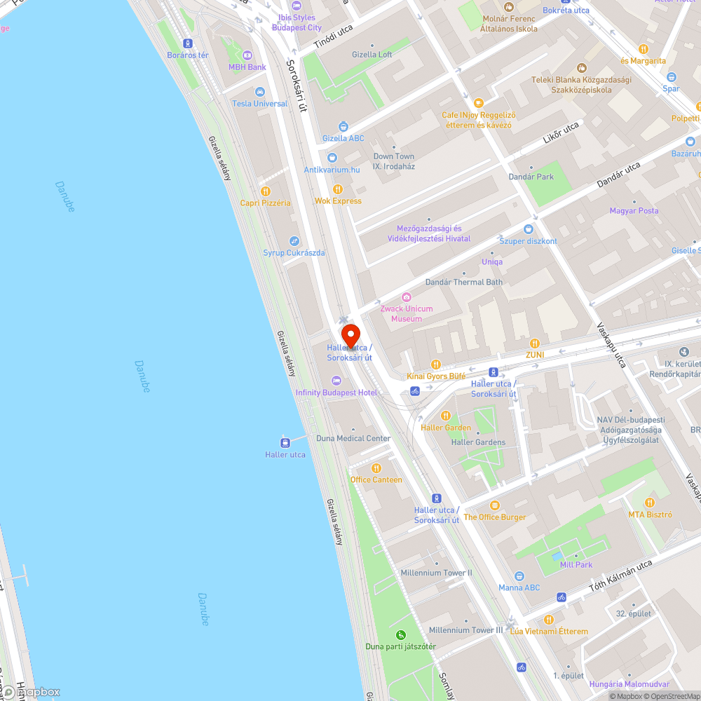 Megszakadó fasor bejelentés helye