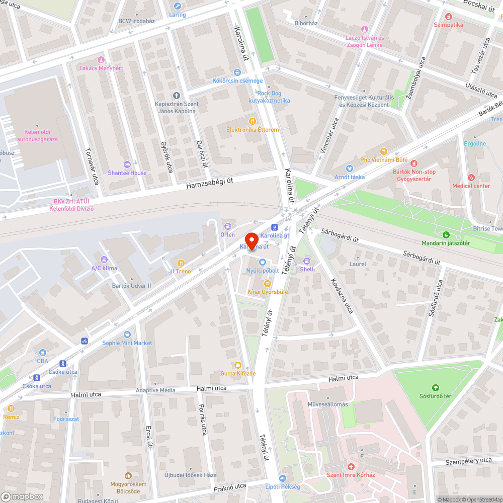 Elhagyott autó bejelentés helye