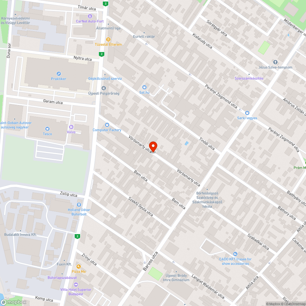 Elhanyagolt utca bejelentés helye