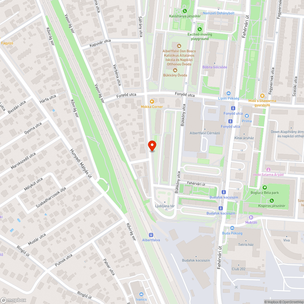 Sáfrány járdán parkolás bejelentés helye