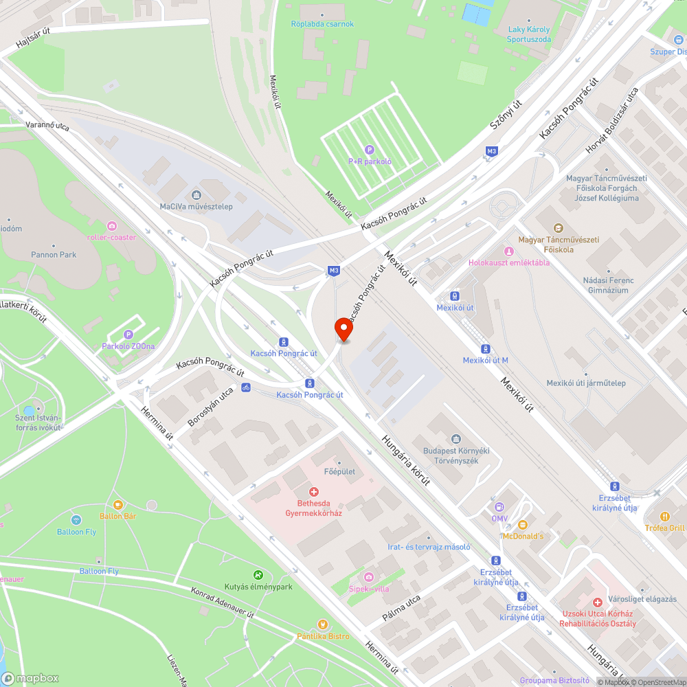 Defektes MOL Bubi bejelentés helye