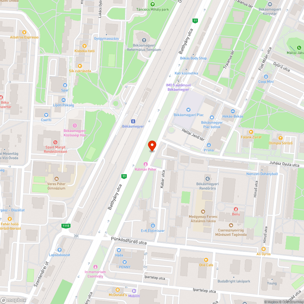 Graffiti bejelentés helye