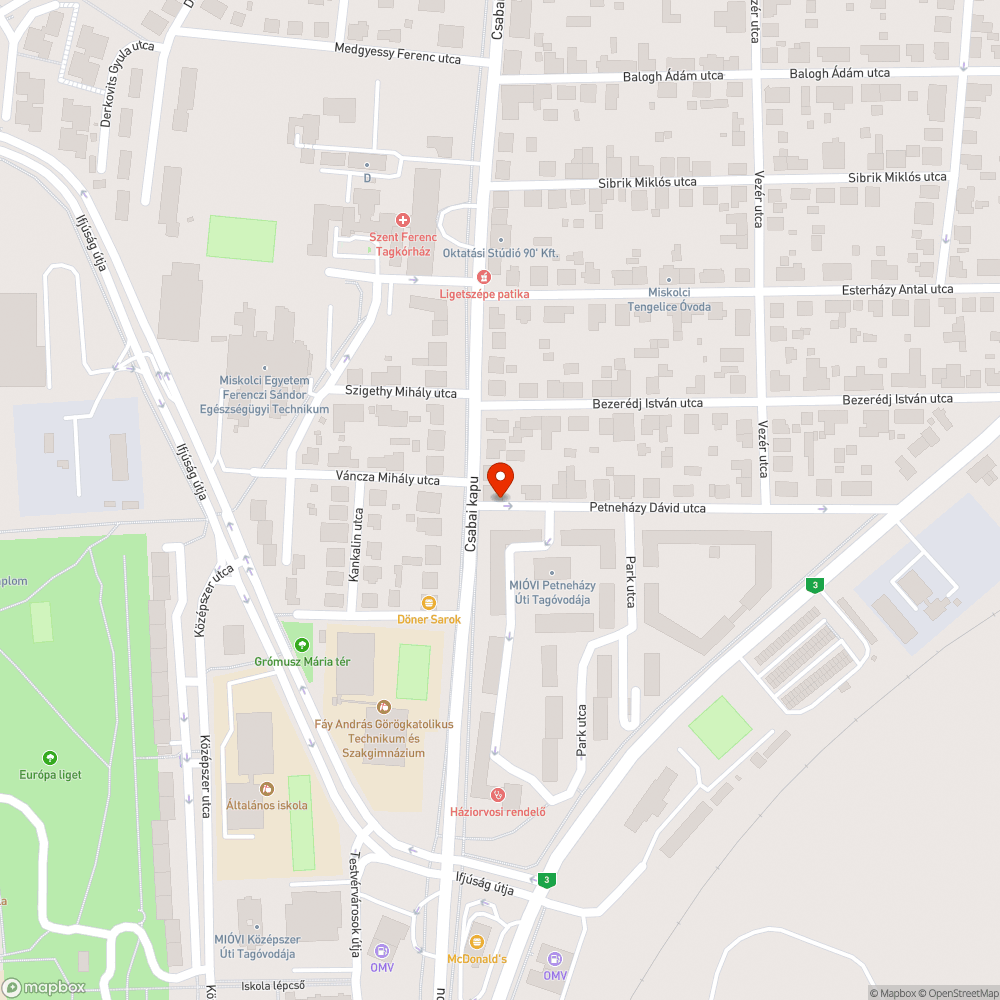 Megbillent pad bejelentés helye