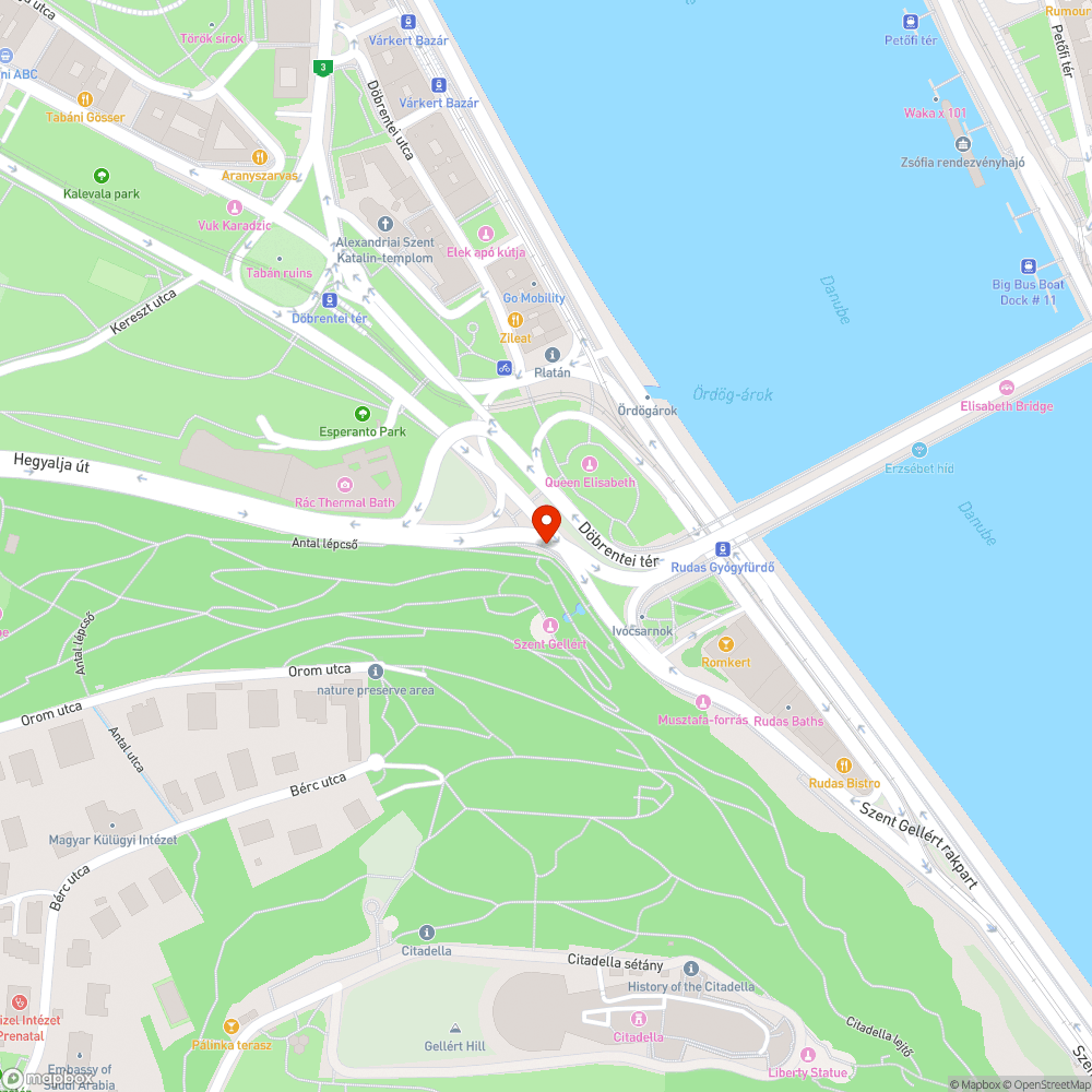 Megrongált pad bejelentés helye