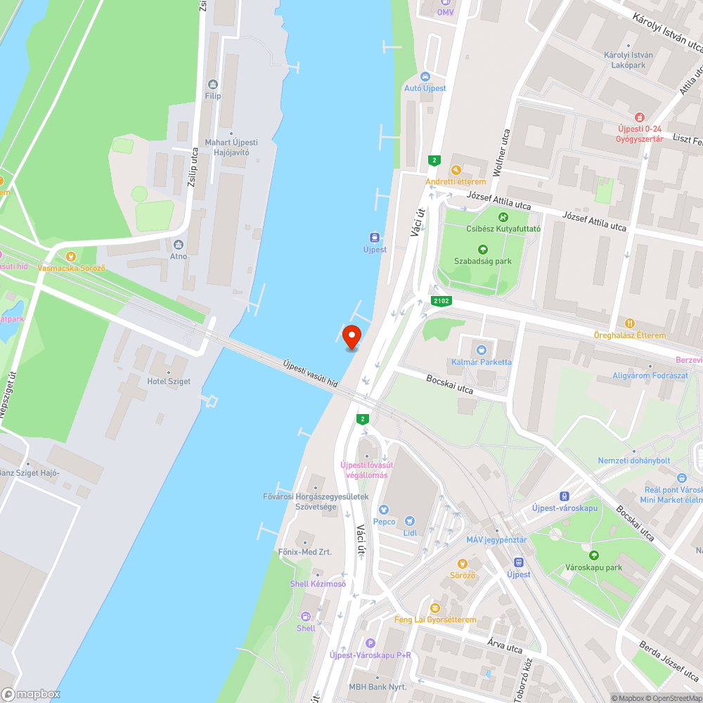 Újpest - Északi vasúti híd lábánál bejelentés helye