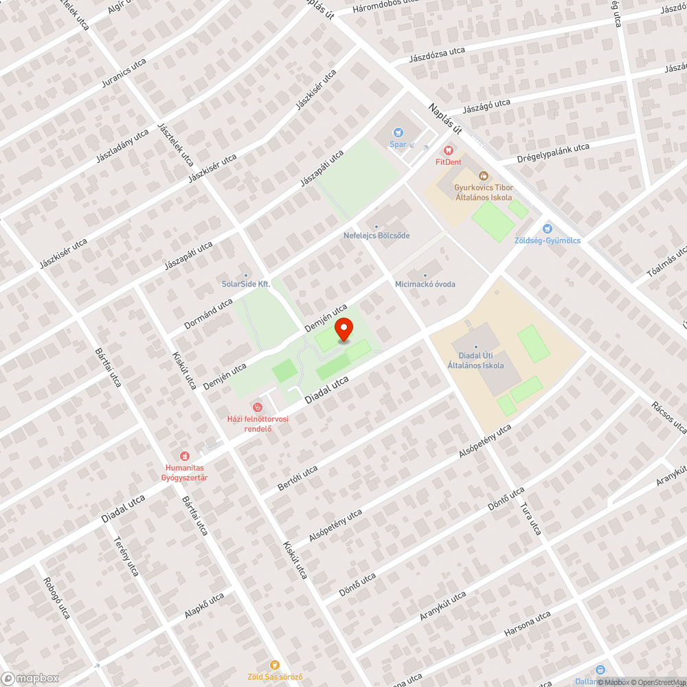 Focipálya mögötti háló bejelentés helye