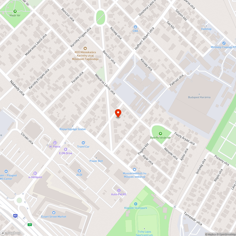 beszakadt úttest bejelentés helye