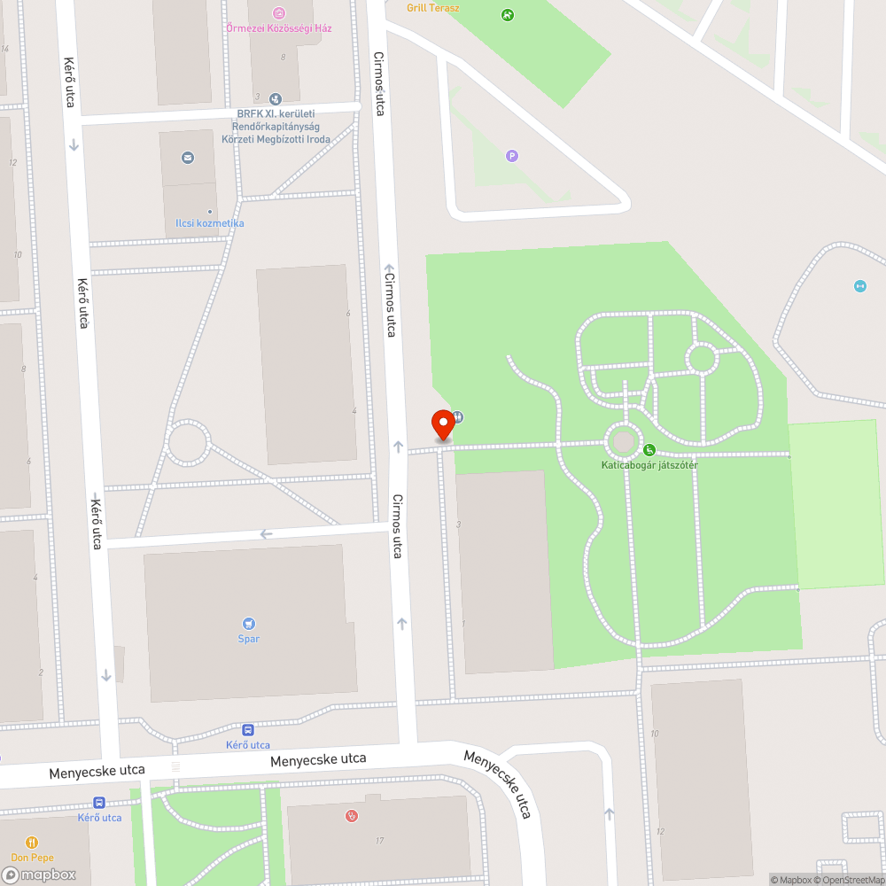 Katicabogár játszótér táblája bejelentés helye