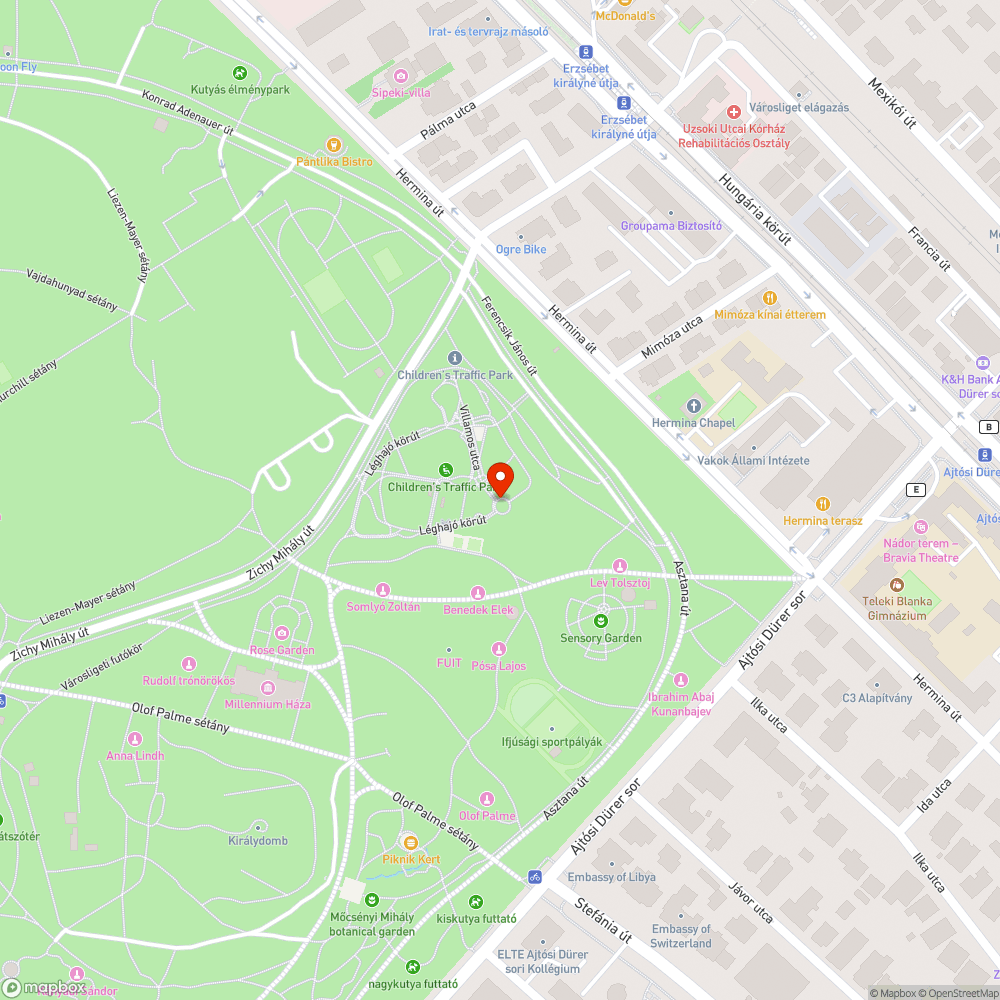 A Városligeti KRESZ Park állapota bejelentés helye