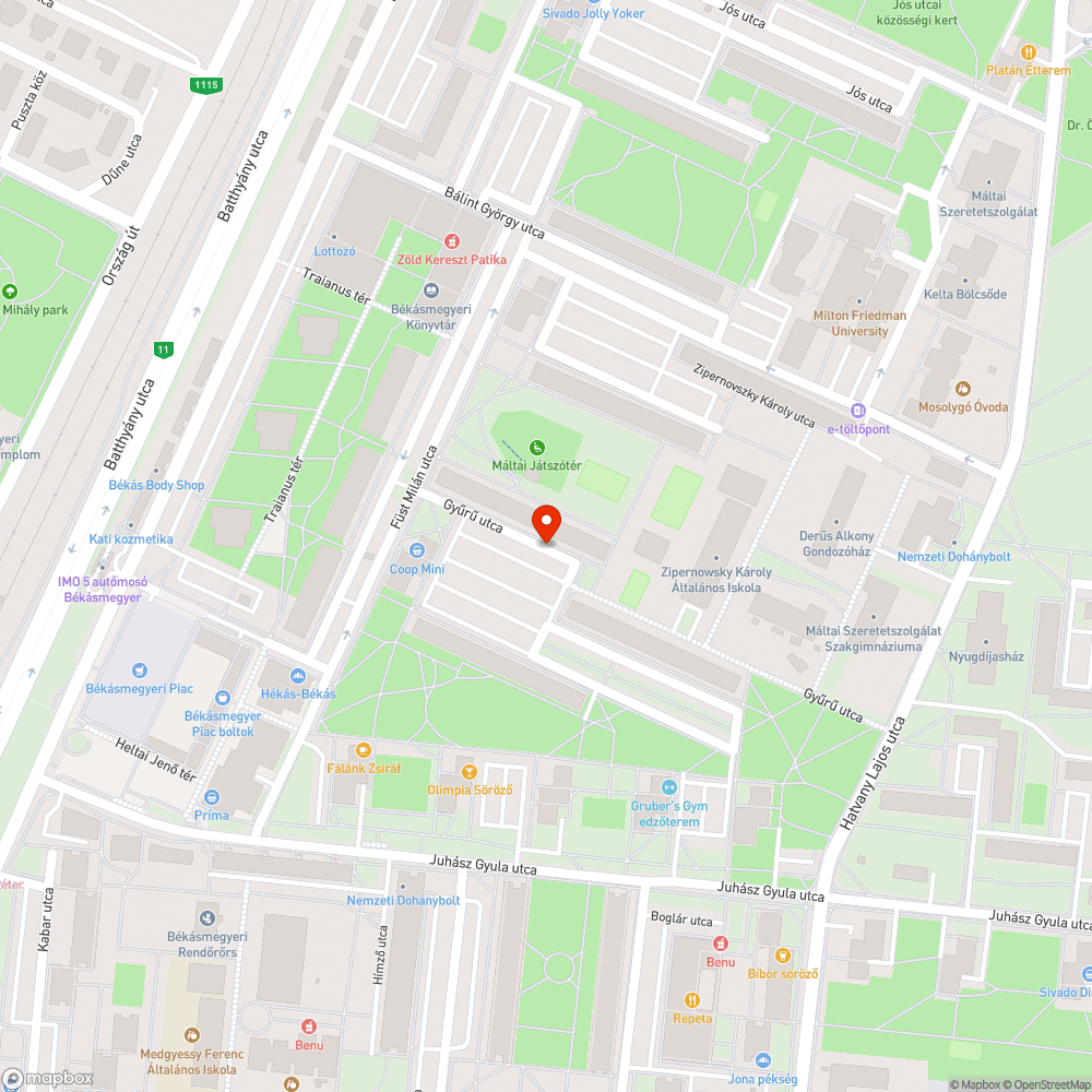 Elhagyott jármű bejelentés helye