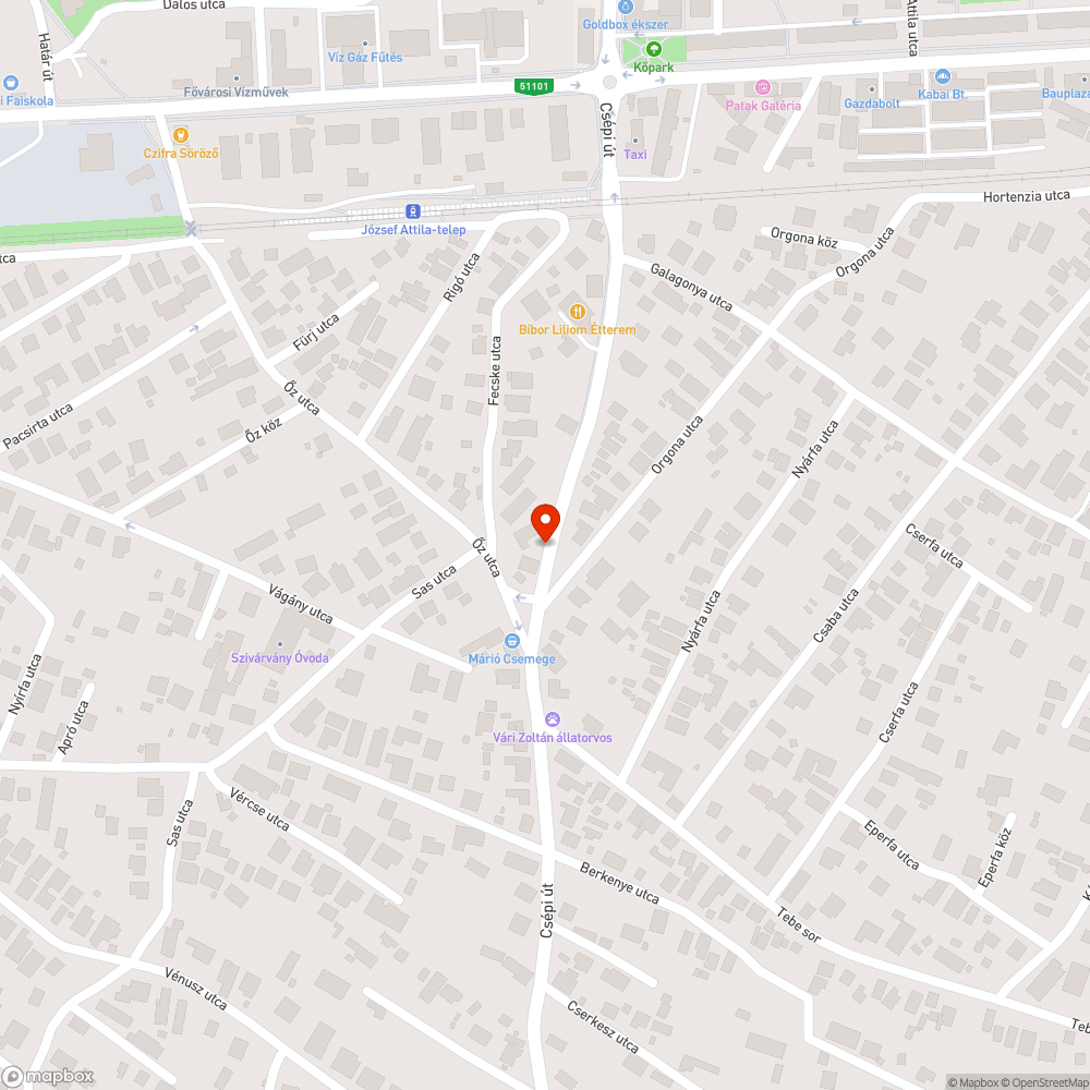 Útszéli szemét bejelentés helye