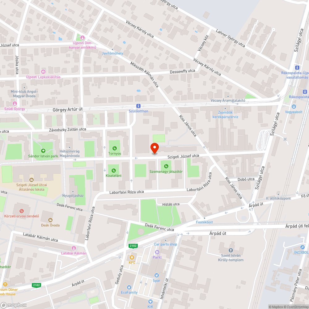 Elhagyott autó bejelentés helye