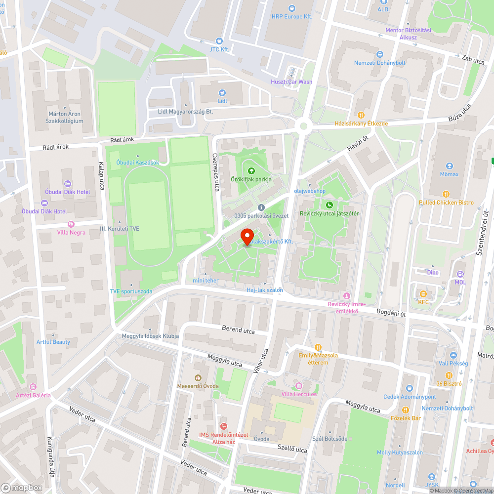 Korhadt, instabil hinta bejelentés helye