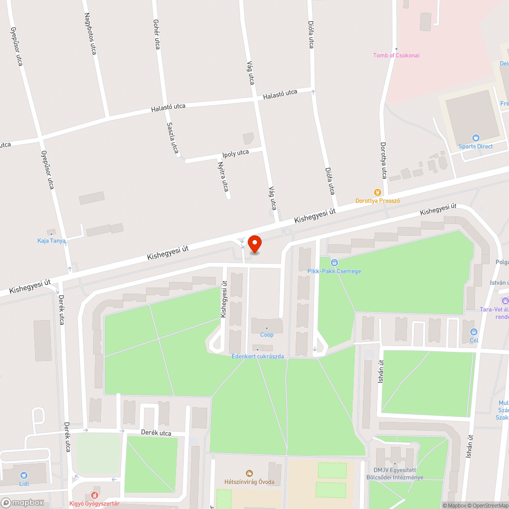 Elhagyott roncs bejelentés helye