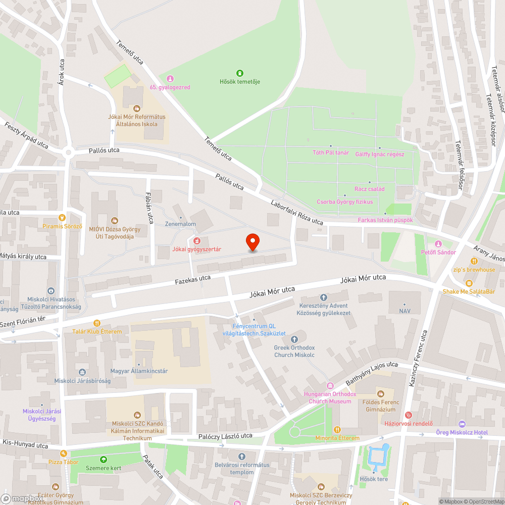 Miskolc Jókai lakótelep! bejelentés helye