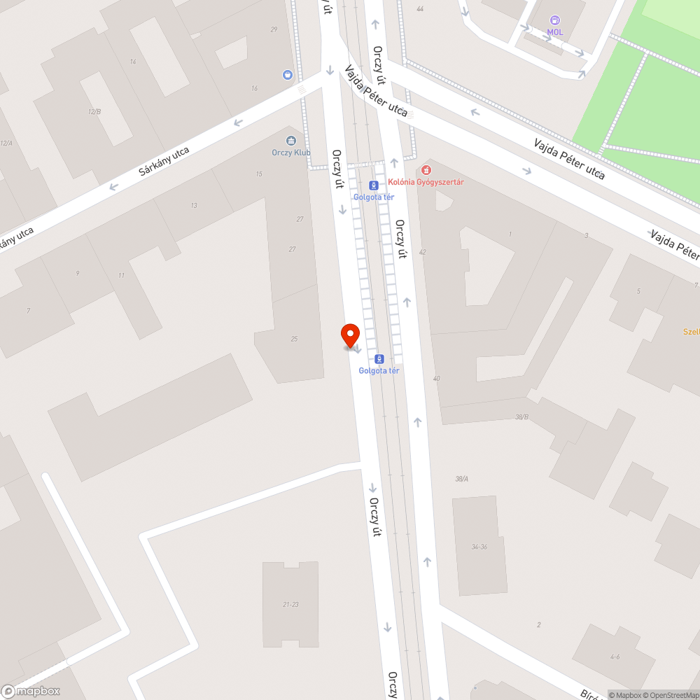 Megrongált telefonfülke bejelentés helye