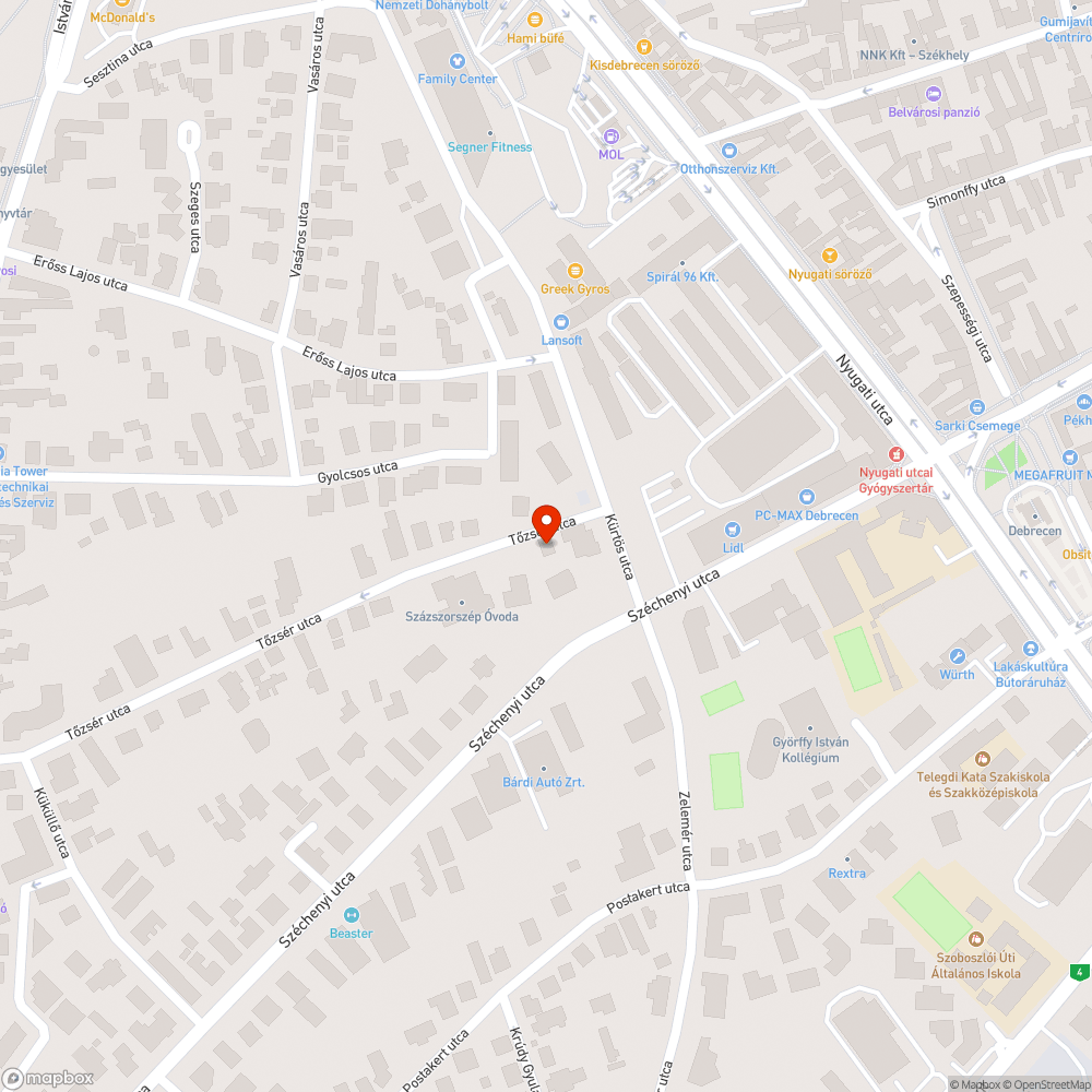 Veszélyesen megdőlt fa bejelentés helye