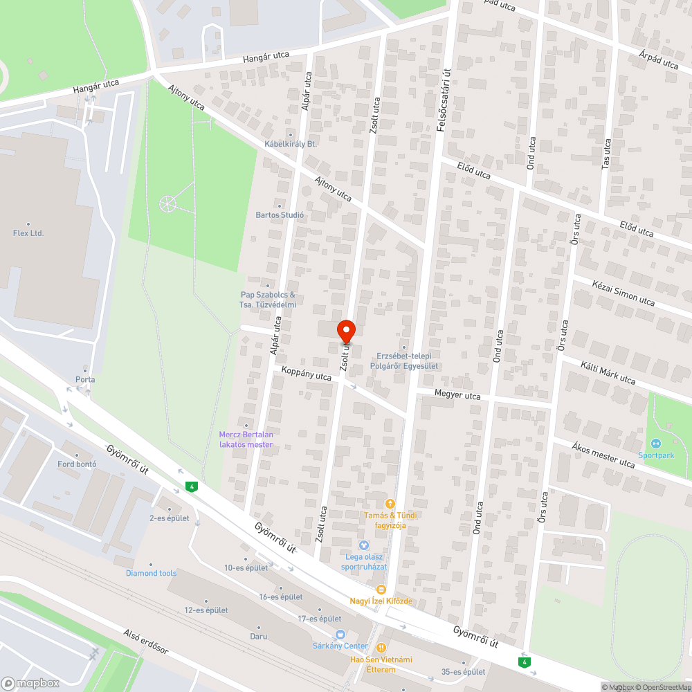 Út felét elfoglaló faágak bejelentés helye