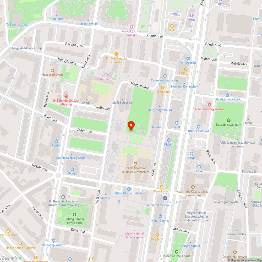 Száradófélben lévő új fák bejelentés helye