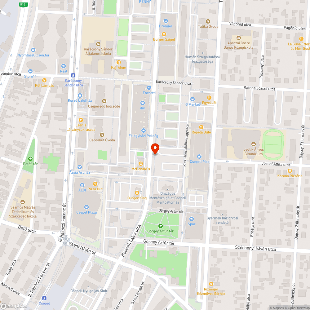 Kiszáradt fa bejelentés helye