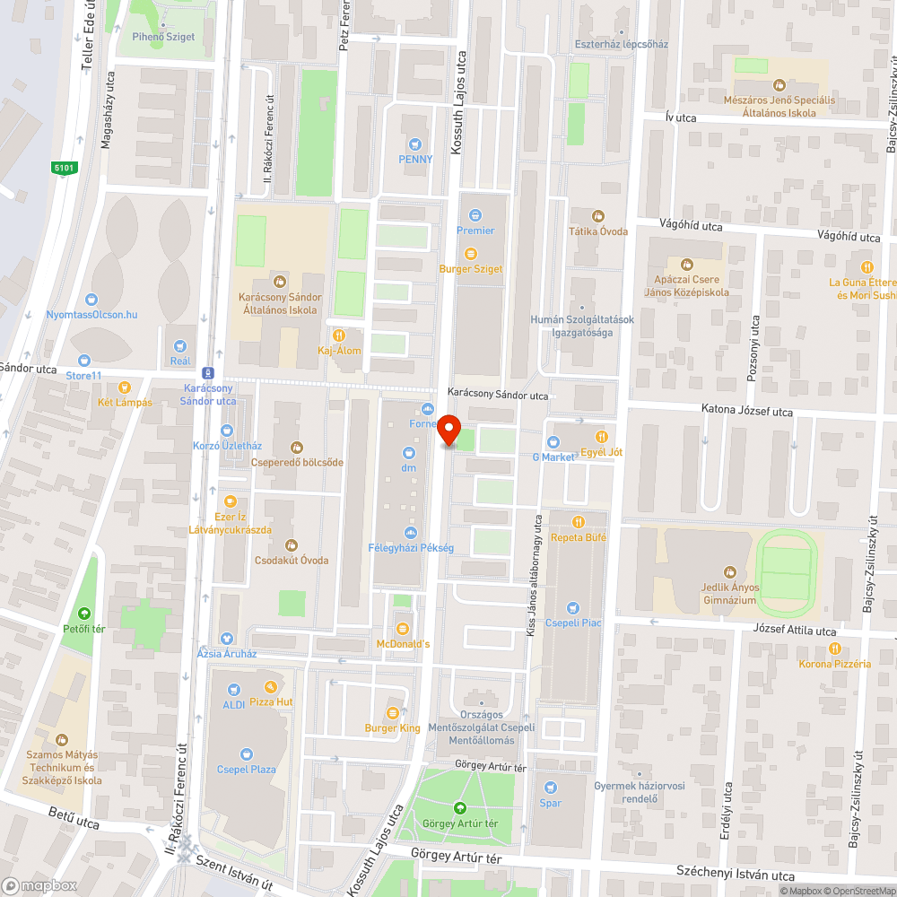 Eltűnt fa bejelentés helye