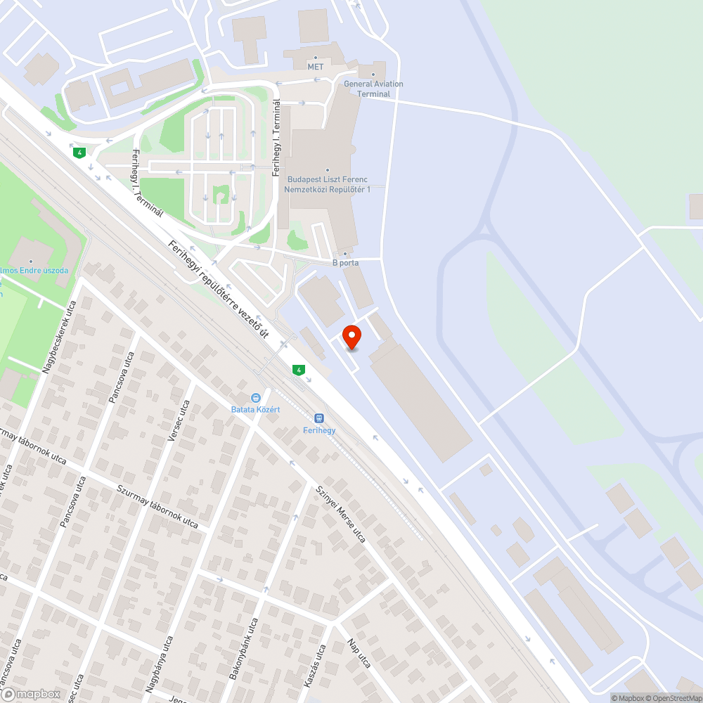 Ferihegy vasúti megállóhely bejelentés helye