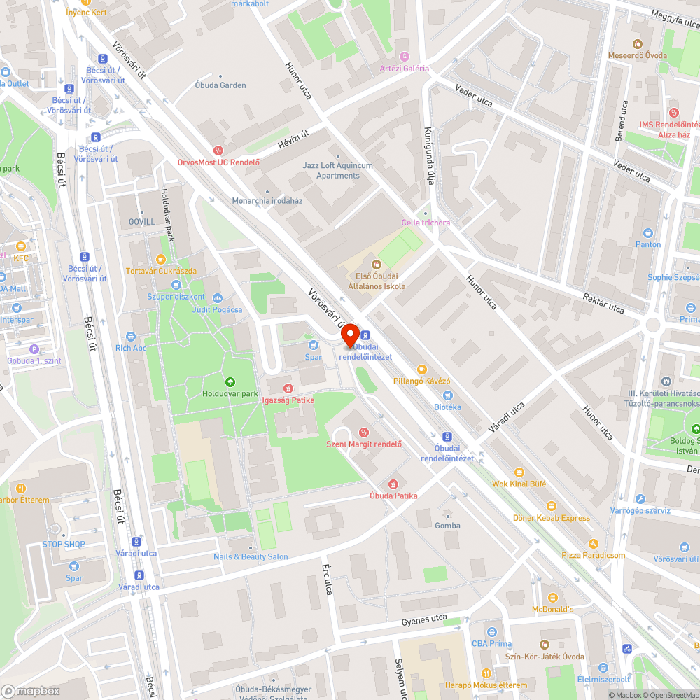 Kiszáradt fa bejelentés helye