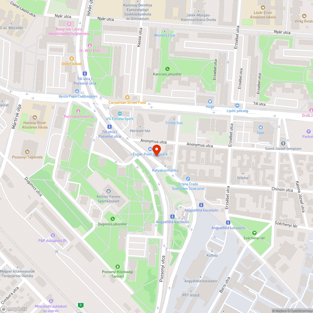 Megdőlt közműoszlop bejelentés helye